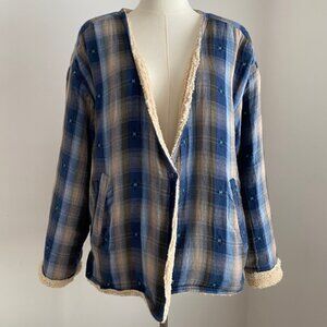 BSBEE Kimono Calamigos Jacket 100% Cotton Sherpa Lined Handmade in Italy Size XS
